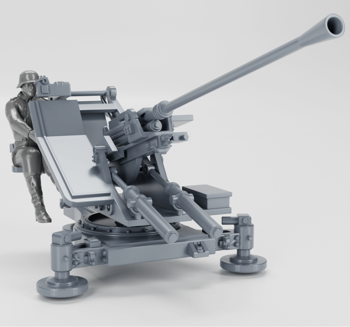 37mm-Flak-36-Flugabwehrkanone-WWII-Modell
