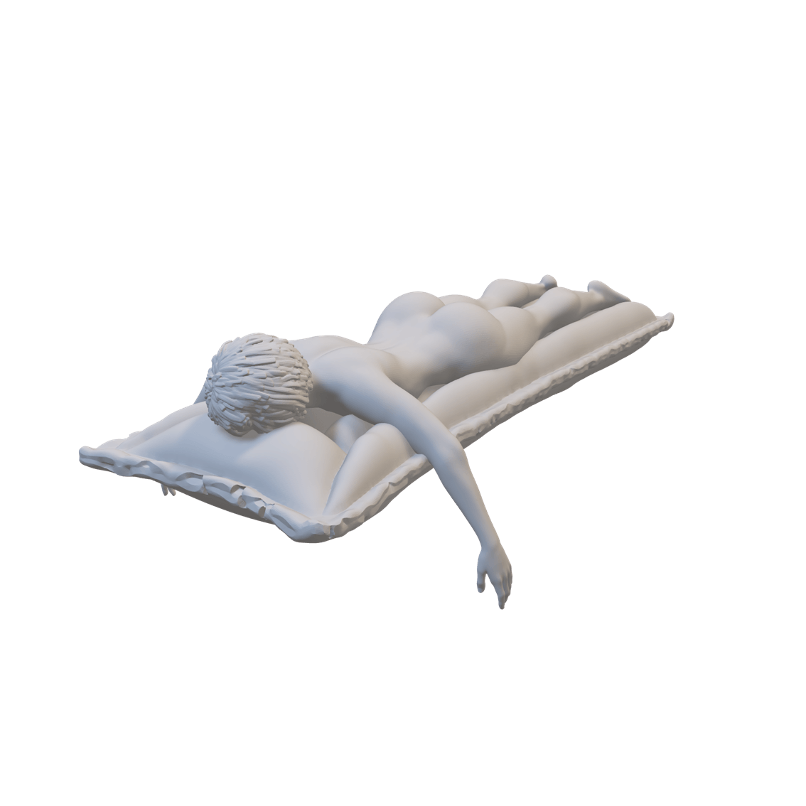 Figure d'été : femme en bikini sur matelas pneumatique | Figurine miniature