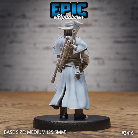 Hochauflösende Holy Gunslinger Tabletop Miniatur, gedruckt in 6K für feinste Details