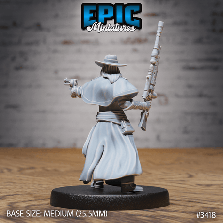 Holy Gunslinger Miniatur mit Pistole, detailreich gedruckt in 6K von Epic Miniatures