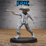 Detailreiche, schießende Wild West Bandit Miniatur von Epic Miniatures in 6K Druck