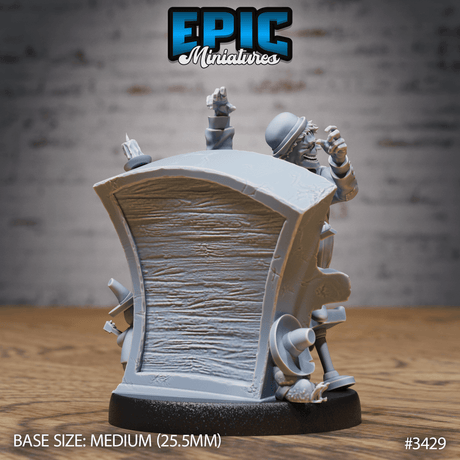 Untoter Saloon Musiker Tabletop Miniatur mit Klavier von Epic Miniatures, bereit zum Bemalen