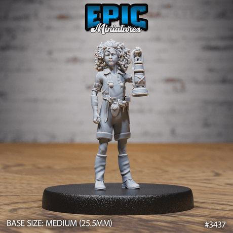 Bergbaulehrling mit Lampe Miniatur, Tabletop Figur von Epic Miniatures, unbemalt und bereit für Deine Kreativität