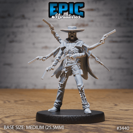 Untoter Revolverheld mit Pistolen, hochdetaillierte Tabletop Figur von Epic Miniatures