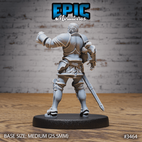 Tabletop Miniatur: Ritter Sir Tristan in stolzer Pose von hinten