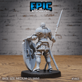 Tabletop Miniatur: Ritter Sir Tristan in Verteidigung, Schild hochgehalten von hinten ohne Helm