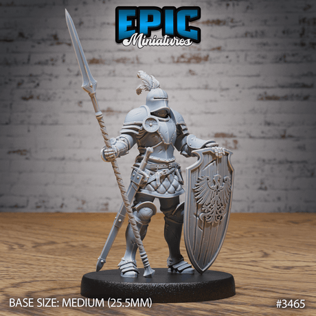 Tabletop Miniatur: Ritter Sir Tristan mit Lanze und Helm