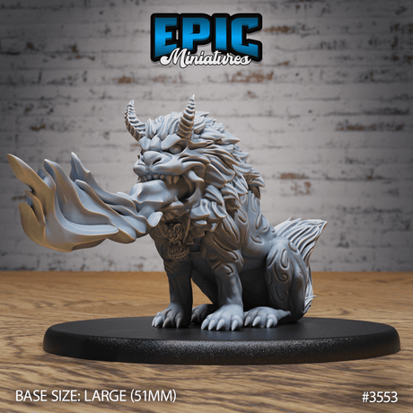 Guardian Fu Dog Firebreath Miniatur - Gesamtansicht (Large) für Tabletop Game