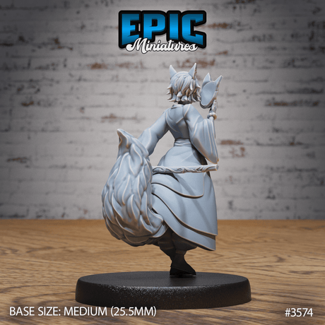 Kitsune Spirit Warrior Miniatur - Rückansicht(Medium) für Tabletop Verkauf und Sammler