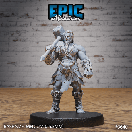 Barbarian Tribe Male Hammer von vorne - Tabletop Hammerkämpfer