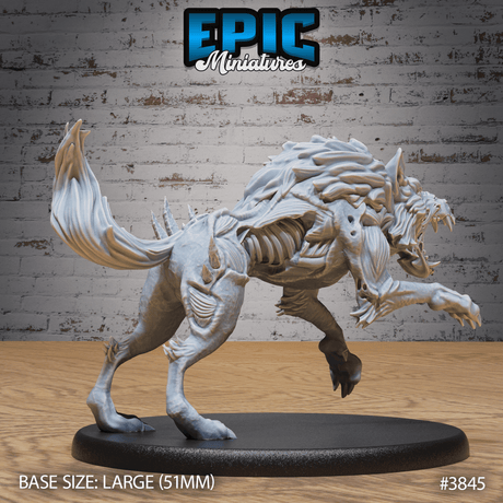 Undead Dire Wolf Roar von hinten für Tabletop Sets