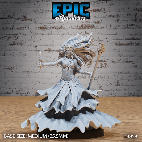 Elfengeisterprinzessin mit Magie von vorne für Tabletop Miniaturen Sets