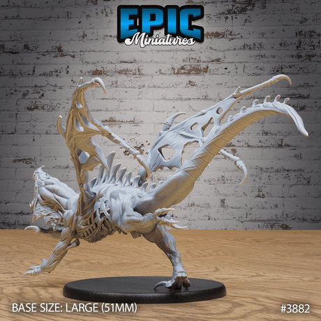 Verrottender junger Drache Jagend von hinten für Tabletop Miniaturen Sets