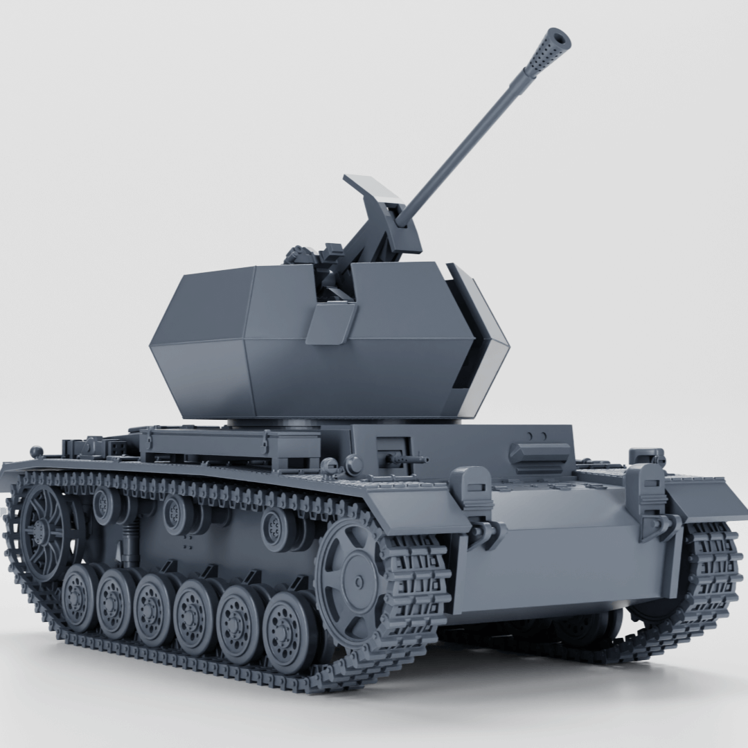 WWII-Flakpanzer-III-Geschütz-Modellbau
