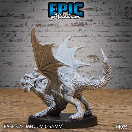 Roter Drachen Wyrmling von hinten für Dungeons and Dragons