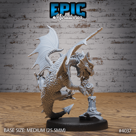 Roter Drachen Wyrmling Feuer entzündend von hinten für Tabletop Miniatur