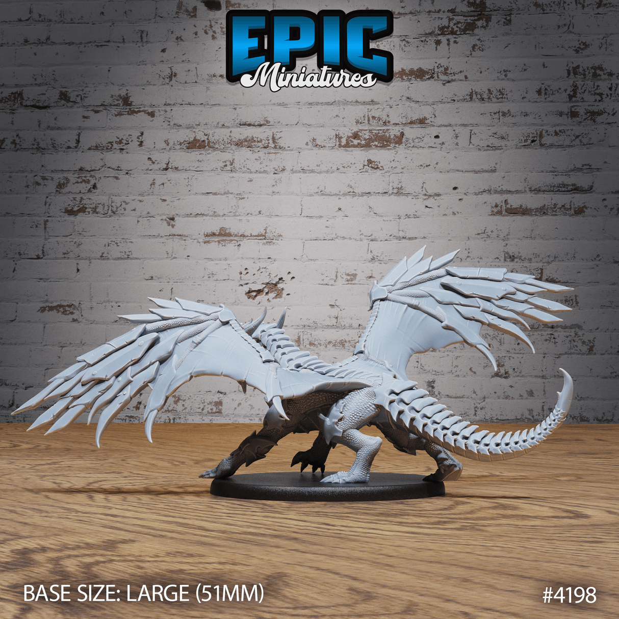 Gepanzerter Drache im Angriff von hinten für Tabletop Miniatur