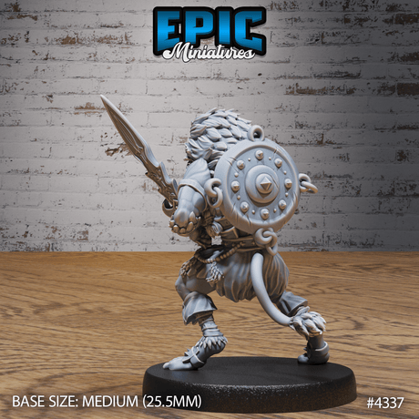 Nemean Lion Folk im Block von hinten für Tabletop Miniaturfigur