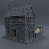 FDM-gedrucktes kleines Markthaus für mittelalterliche Rollenspiele