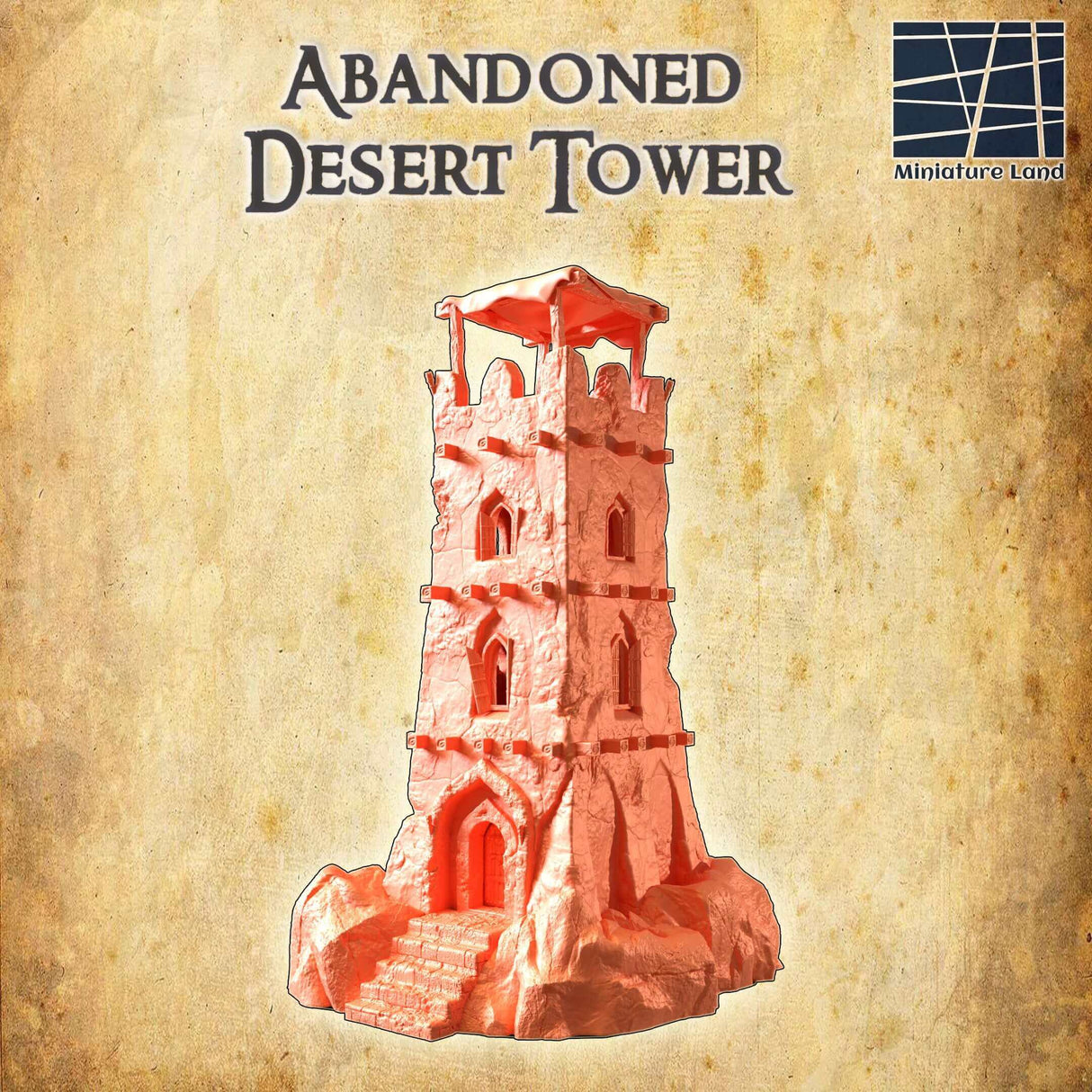 Abandoned Desert Tower in 28 MM für Tabletop Game