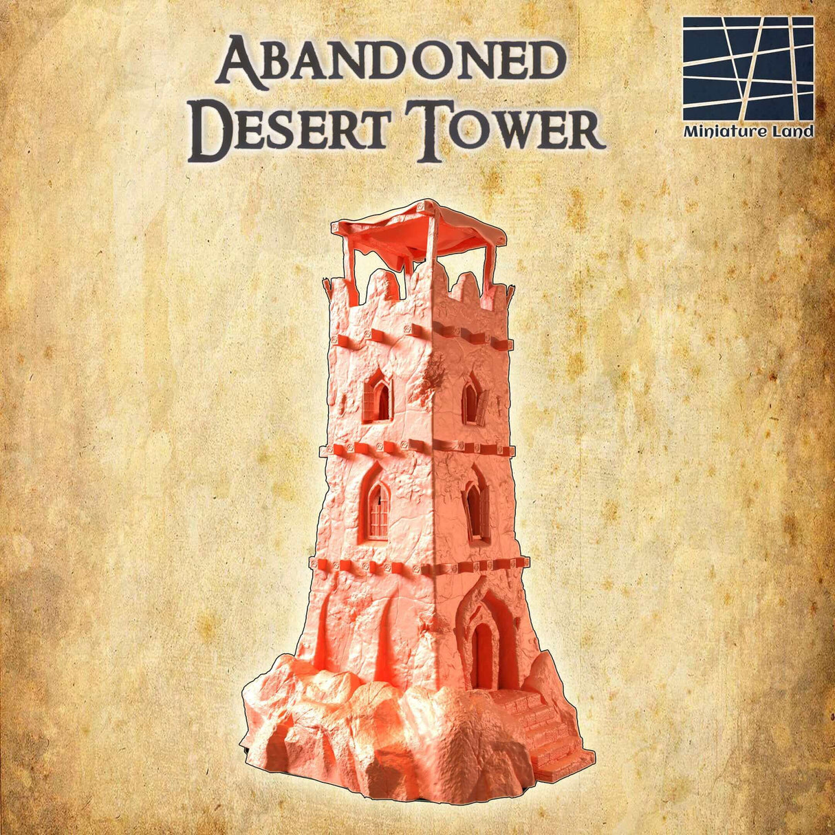 Detailansicht des Abandoned Desert Tower als Tabletop Gebäude