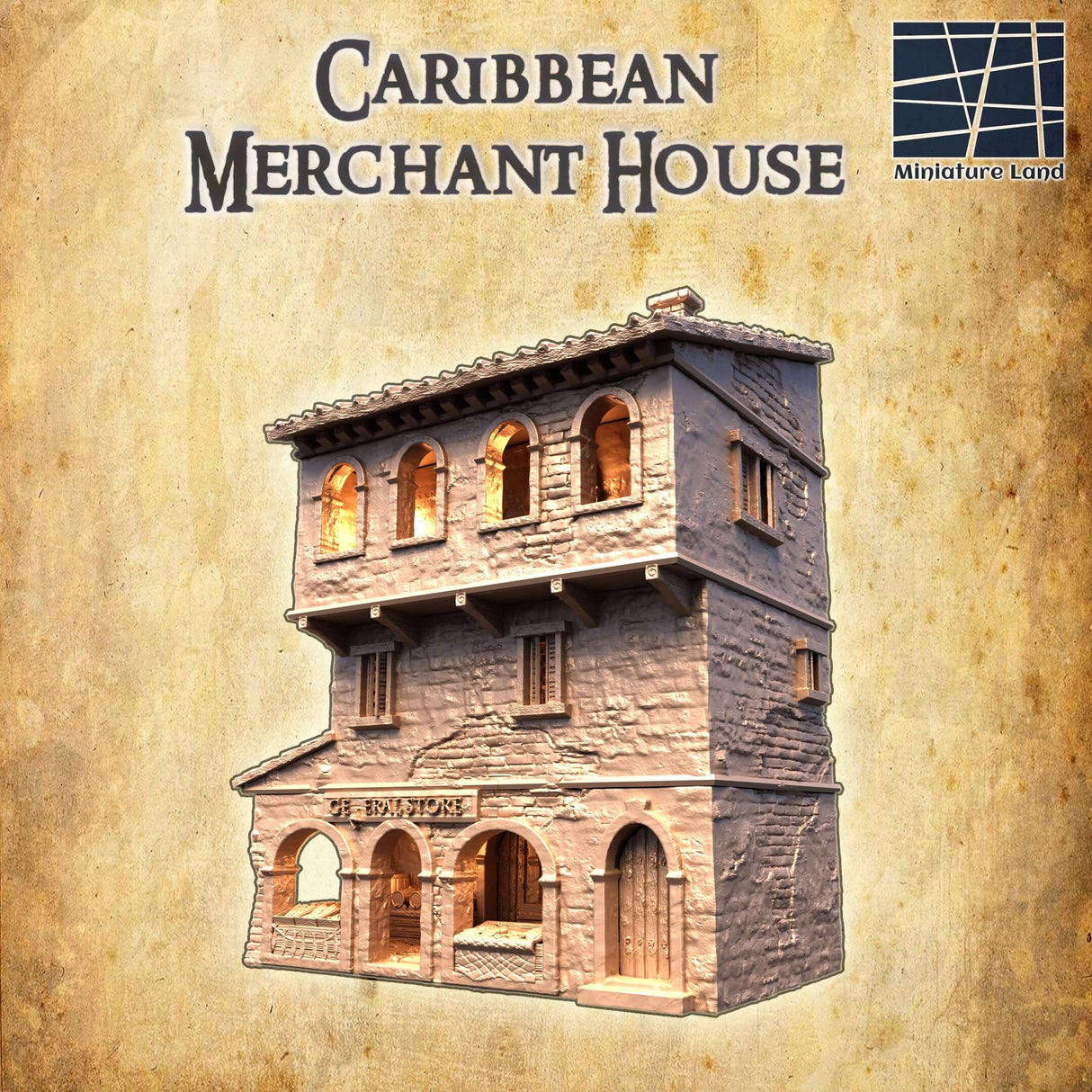 Detailreiches Caribbean Market House mit kolonialer Architektur
