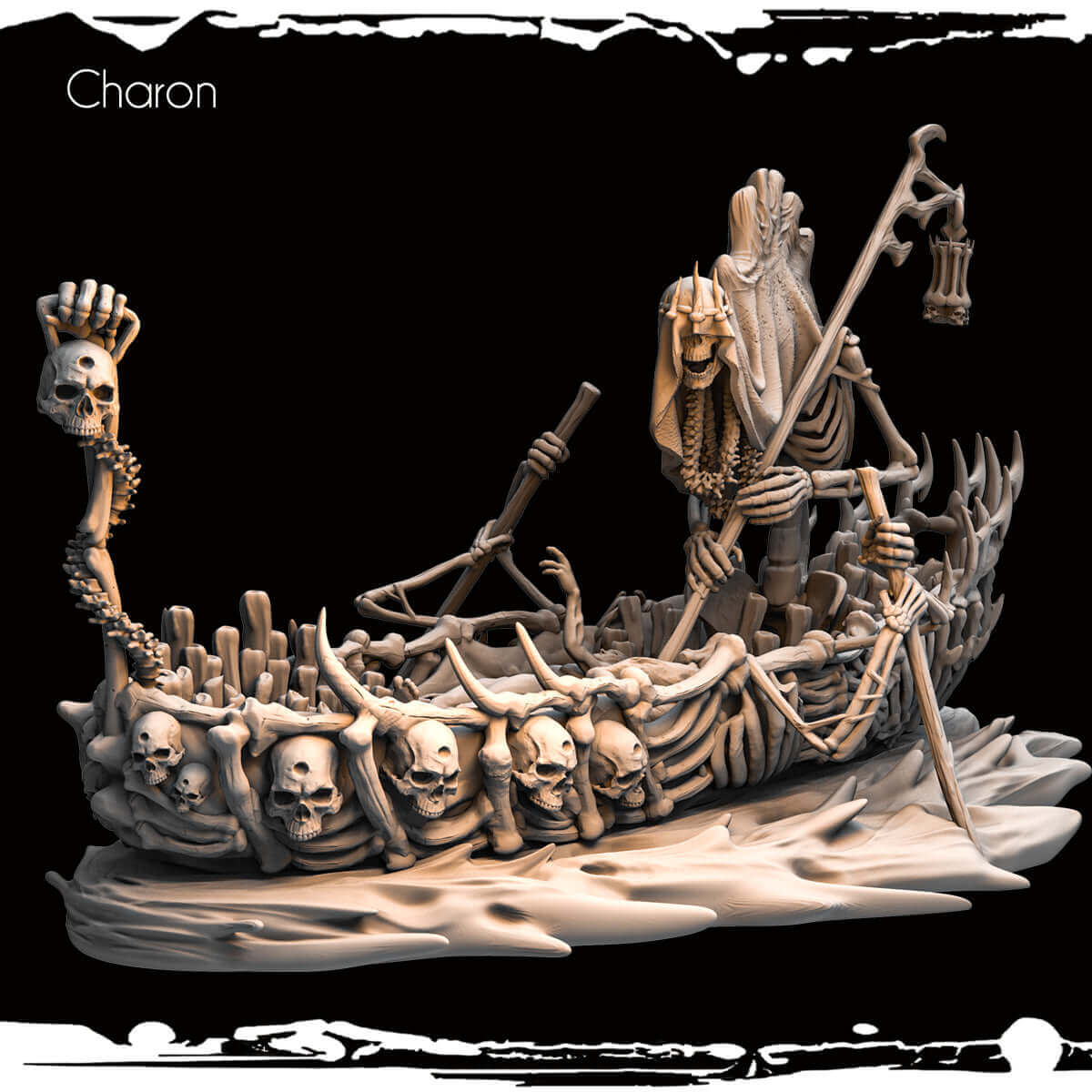 Charon Fährmann Skelett – düstere Fantasy Miniatur