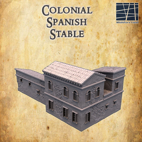 Bespielbarer spanischer Stall für historische Tabletop-Szenarien
