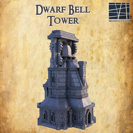 Zwergen-Glockenturm von MiniatureLand für Tabletop-Spiele
