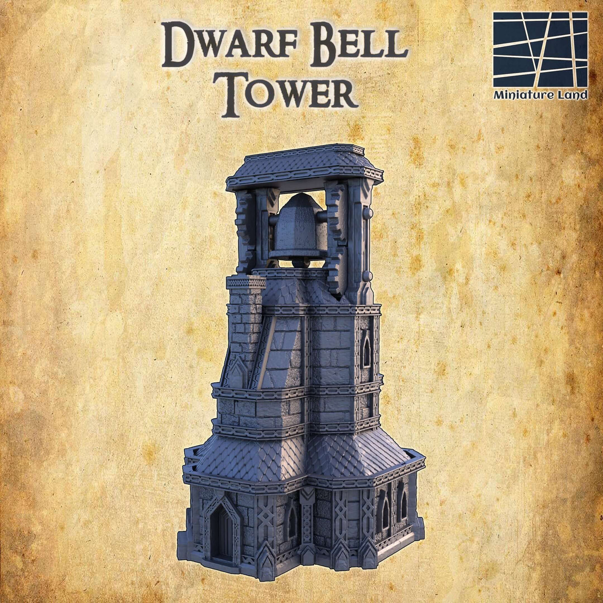 MiniatureLand's Glockenturm im Zwergenstil für RPGs
