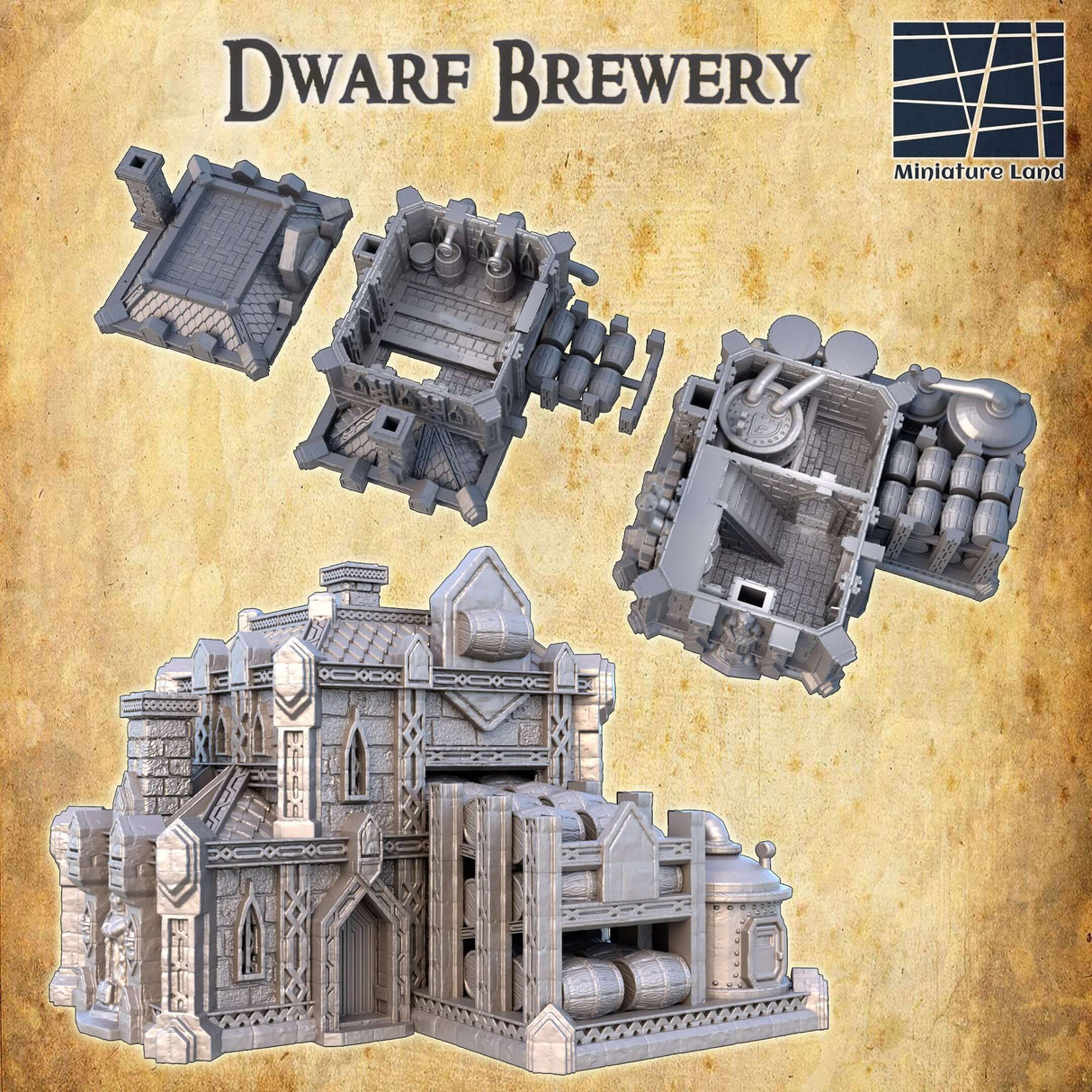 Tabletop-Diorama Details der Zwergenbrauerei
