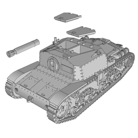 WWII Semovente 75/18 in Aktion Miniaturmodell