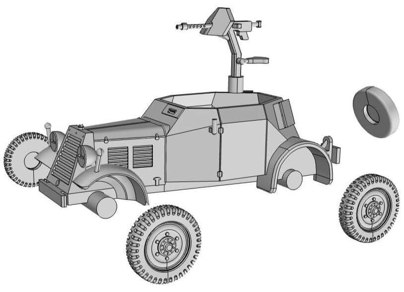 Sd-Kfz-13-mit-MG-13-WWII-Aufklärungsfahrzeug
