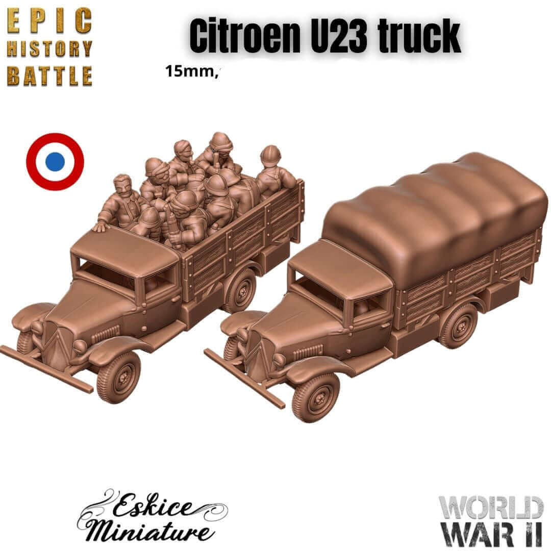 Camion Citroen U23 Miniatur im 15mm Maßstab zum Selbstbemalen