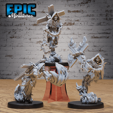 Gesamtansicht Fire Ghost Skeleton für Tabletop Miniaturen Sets