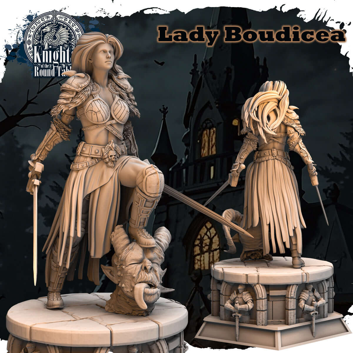 Lady Boudicea Kriegerin Miniatur bemalbar 75mm
