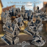 Brethorn Town – Tabletop-Terrain-Set mit Stadt-Häusern, Taverne und Ruinen für D&D, Warhammer und andere Fantasy-Spiele