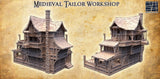 Medieval Tailor Workshop mit detaillierter Innenausstattung
