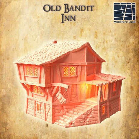 Altes Bandit Inn im 28 MM Maßstab für Tabletop-Spiele