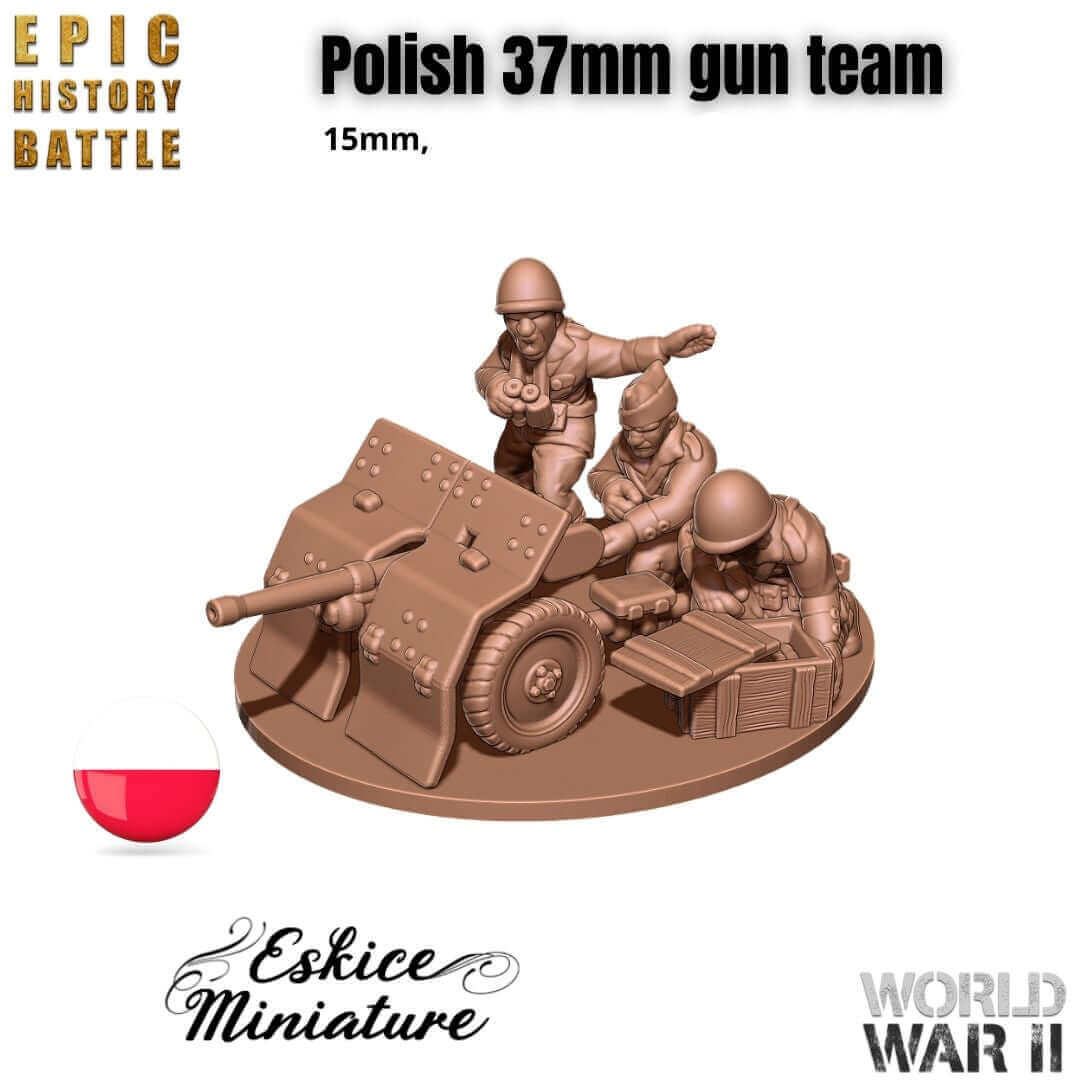 37mm Kanone Miniatur für polnische WWII Armee