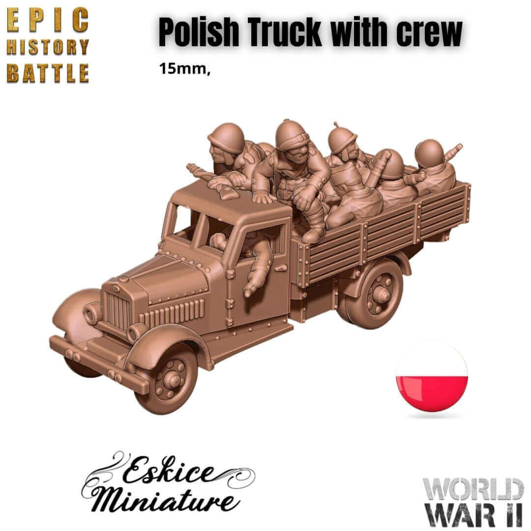 Polnischer Transport LKW Miniatur für WWII Tabletop-Spiele