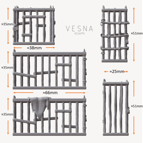 Vielseitiges Käfig-Set für Tabletop-Terrain, ideal für D&D und Warhammer