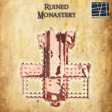 Zusammensetzung von mehr als 40 Teilen des Ruined Monastery Tabletop-Terrains