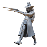 Wild West Sheriff Showdown Miniaturfigur in Aktion, bereit zum Anmalen