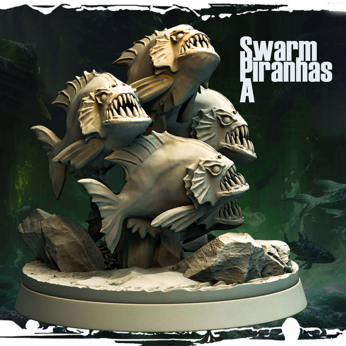 5 Piranhas 32mm Miniaturen bemalbar