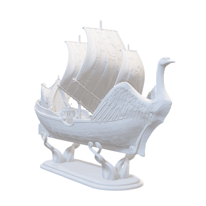 Elven 3-masted sailing ship - tabletop terrain