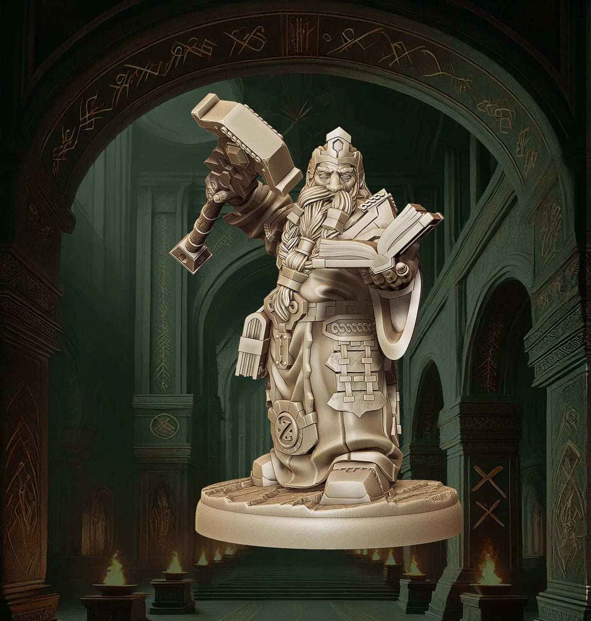 Dwarf Sorcerer 32mm Figur für Fantasy-Rollenspiele
