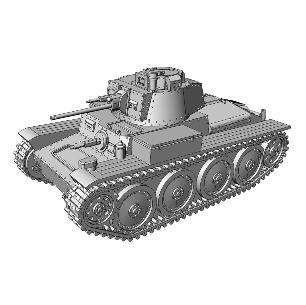 Pz-Kpfw-38-t-leichter-Panzer-WWII-Modell
