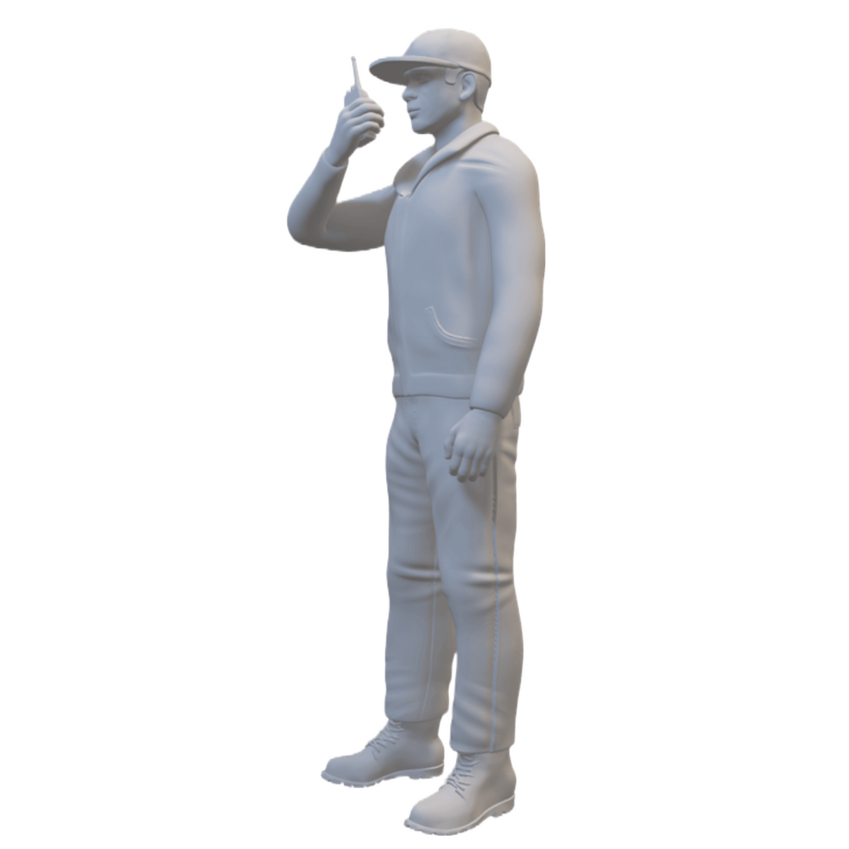 Streckenposten mit Walkie-Talkie 3D-Miniaturfigur