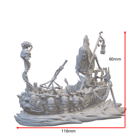 Charon im knöchernen Boot – Tabletop Modell 32mm